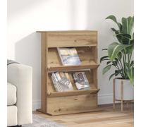 Magazine Rack Artisan Oak 70x41x96cm Engineered Wood 4-Tier Minimalist for Home.