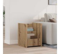 Magazine Rack Artisan Oak Engineered Wood 35x35x45cm 3-Shelf Compact Storage UK
