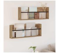 Magazine Rack Artisan Oak Engineered Wood Wall-Mounted 80x12x30 cm Shelf Durable