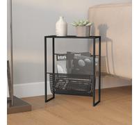 Magazine Rack Black Steel 35x15x45 cm Compact Book Holder Organizer for Home Use
