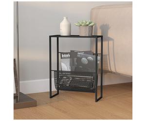 Magazine Rack Black Steel 35x15x45cm Tabletop Display Organizer for Home Living