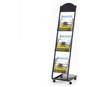 Magazine Rack & Brochure Display Holder for Documents, Posters & Flyers - Floor-Standing, Easy Installation Included