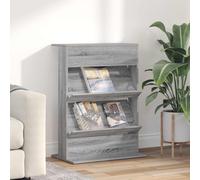Magazine Rack Grey Sonoma 70x41x96cm Engineered Wood 4 Shelves Modern Easy-Clean
