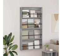 Magazine Rack GreySonoma 80x12x70cm Engineered Wood Wall-Mounted Modern Shelf