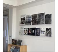 Magazine Rack Literature Storage Organizer 2packs Acrylic Brochure Holder Wall Mount Clear Hanging Magazine Holder, Kida Room/ Kindergarten Floating Bookshelf Office Literature Leaflet Display Rack(L