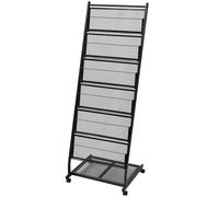 Magazine Rack Newspaper Letter Storage Stand Organiser Shelves Black A4 vidaXL