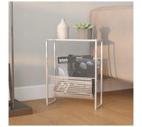 Magazine Rack Silver Steel 35x15x45cm Compact Tabletop Book Organiser for Home