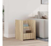 Magazine Rack Sonoma Oak 35x35x45cm Engineered Wood 3-Shelf Compact Storage Home