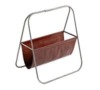 Magazine Rack Stainless Steel Leather Stable Strong Bearing Elegant Floor Standing Book Newspaper Holder