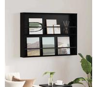 Magazine Rack Wall-Mounted Black Oak 100x12x70cm Engineered Wood Shelf SlimShelf