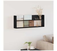 vidaXL Magazine Rack Black Oak 80 x 12 x 30 cm Engineered Wood