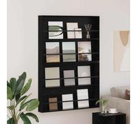Magazine Rack Wall-mounted Black Oak Engineered Wood 100x12x70cm Sturdy Shelf UK