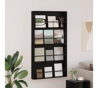 Magazine Rack Wall-Mounted Black Oak Engineered Wood 80x12x70cm Modern SlimStyle