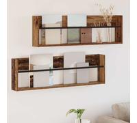 vidaXL Magazine Rack 2 pcs Old Wood 100 x 12 x 30 cm Engineered Wood