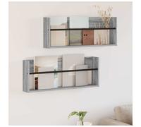 vidaXL Magazine Rack 2 pcs Grey Sonoma 80 x 12 x 30 cm Engineered Wood