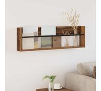 Magazine Rack Wall-Mounted Old Wood 100x12x30cm Engineered Wood Shelf Spacesaver