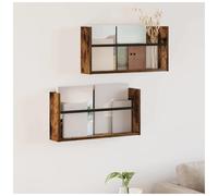 vidaXL Magazine Rack 2 pcs Smoked Oak 60 x 12 x 30 cm Engineered Wood