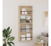 Magazine Rack Wall-Mounted Sonoma Oak 60x12x70cm Engineered Wood Shelf Unit