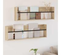 Magazine Rack Wall-Mounted Sonoma Oak Engineered Wood 100x12x30 cm SlimOrganizer