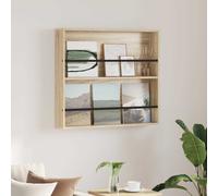 Magazine Rack Wall-Mounted Sonoma Oak Engineered Wood 80x12x70cm Slim Large