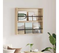 Magazine Rack Wall-Mounted Sonoma Oak Engineered Wood 80x12x70cm Slim Large