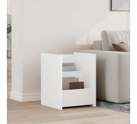 Magazine Rack White Engineered Wood 35x35x45cm 3-Shelf Rectangular Indoor Style