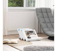 Magazine Rack White Engineered Wood 53x40x28.5cm 3-Shelf Rectangular for office
