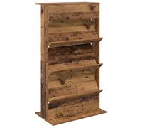 Magazine Rack Concrete Grey 70x41x126cm Engineered Wood 4-Shelf Slim Organizer.