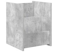 Magazine Rack Concrete Grey 35x35x45cm Engineered Wood 3-Shelf Modern Rect Slim