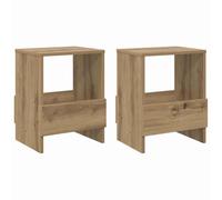 Magazine Shelf 2 Pieces Artisan Oak Wood Material 35 x 30 x 45 cm Standing with Compartment, Holder and Shelf for Magazine, Newspaper, Brochure, Catalogue, Office, Living Room