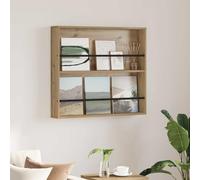 Magazine Shelf, Artisan Oak Wood Material, 80 x 12 x 70 cm, Wall Mounted with Adjustable Shelf, Space-Saving for Living Room, Office, Hallway, Modern Magazine Rack for Tidy