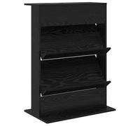 Magazine Shelf Black Oak Effect Wood Material 70 x 41 x 96 cm with 2 Shelves for Living Room Office and Bedroom Modern Storage System for Magazines and Books