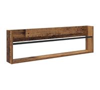Magazine Shelf Made of Wood Material in Old Wood Look 100 x 12 x 30 cm, Wall Mounted Magazine Holder for Living Room, Office, Hallway, Space Saving Storage of Magazines, Newspapers