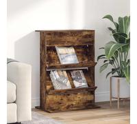 Magazine Shelf Smoked Oak 70 x 41 x 96 cm Wood Material Lowboard Media Console Living Room Storage Modern Compact Space Saving