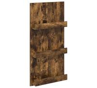 Magazine Shelf Smoked Oak Wood Material 51 x 11 x 102 cm with 3 Shelves Standing for Living Room Office Hallway Space Saving Organiser Shelf Storage
