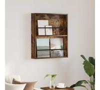 Magazine Shelf Smoked Oak Wood Material 60 x 12 x 70 cm Wall Mounted Magazine Rack with Adjustable Shelf for Living Room Office Hallway Space Saving and Versatile