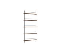 Magazine Shelving Bookcase High Smoked Oak/ Black