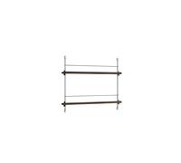 Magazine Shelving Bookcase Small Smoked Oak/Stainless Steel