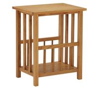 Magazine Table Natural Oak & MDF 45x35x55 cm Shelf Handcrafted Rustic Mini Slim