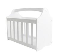 Magazine White Rack Holder Stylish Curved Newspaper Basket Inset Handles Storage - White
