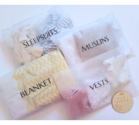 MagBub 20 x Maternity Bag Organiser Labelled Pouches Hospital Labour Essentials Wooden disc Hello World Gift for New Mum Baby Shower Ziplock Newborn