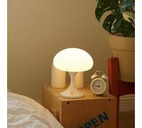 MAGCHARM Mushroom Lamp, 5W LED Table Lamp, Cordless Rechargeable, Opal Glass Shade, Dimmable Touch Lamp, 3 Color Temps, Bedside Nightstand Lamp, Mid Century Modern Lamp for Bedroom, Aesthetic, Outdoor