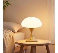 MAGCHARM Mushroom Lamp, 5W LED Table Lamp, Cordless Rechargeable, Opal Glass Shade, Dimmable Touch Lamp, 3 Color Temps, Bedside Nightstand Lamp, Mid Century Modern Lamp for Bedroom, Aesthetic, Outdoor
