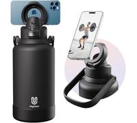 magcheer 2L Magnetic Water Bottle with Phone Holder Compatible with MagSafe Insulated Gym Cold Drink Bottle for 48 Hours Tripod Bottle for Travel & Fitness Selfie(Yellow)