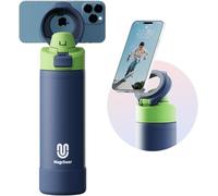 magcheer 750ml Magnetic Water Bottle with Phone Holder Compatible with MagSafe Insulated Gym Cold Drink Bottle for 24 Hours Tripod Bottle for Travel & Fitness Selfie(Dark Blue)