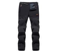MAGCOMSEN Men's Black Cargo Trousers Size 36, Water Resistant, Warm, 4 Pockets, High Rise, Outdoor, Hiking, Camping, Mountaineering, Snowboarding