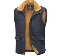 MAGCOMSEN Mens Gilets Jackets Outdoor Gilets for Work Photography Outerwear Gilet Mens Jackets Winter Waterproof Hiking Coats Casual Stand Collar Jackets with Pockets, Dark Grey
