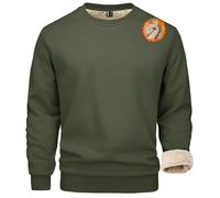 MAGCOMSEN Mens Sweatshirts Round Neck Warm Underwear Baselayer Tops Mens Jumper Sweater Casual Pullover Cotton Breathable Comfy Sweatshirts Thick Winter Long Sleeve Tops, Army Green
