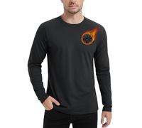 MAGCOMSEN Men's Thermal Underwears Winter Long Sleeve Shirts Ski Base Layers Fleece Lined Tops Black, L