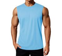 MAGCOMSEN Mens Vests Running Gym Sleeveless Tank Top Summer Sports Rash Vest Quick Dry Breathable Training Tshirt